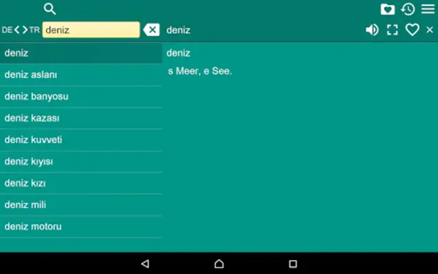 German Turkish Dictionary Free android App screenshot 1